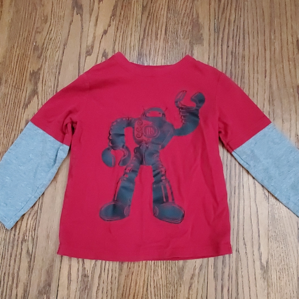 Boys red robot shirt